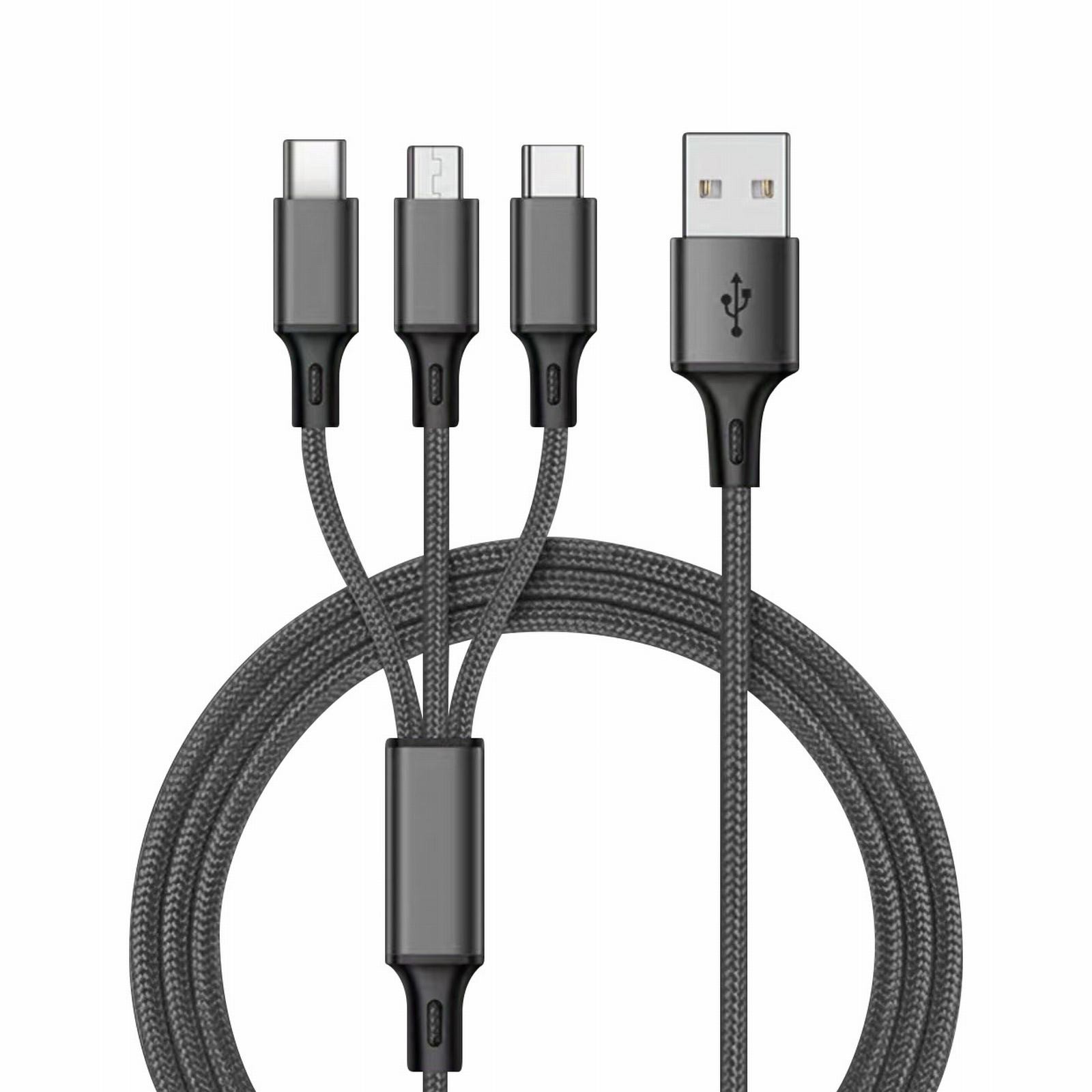 thumbnail image 2 of Cable De Carga Usb Rápido 3 En 1, Cable Cargador Multifunción Universal Para Teléfonos Móviles, 2 of 4